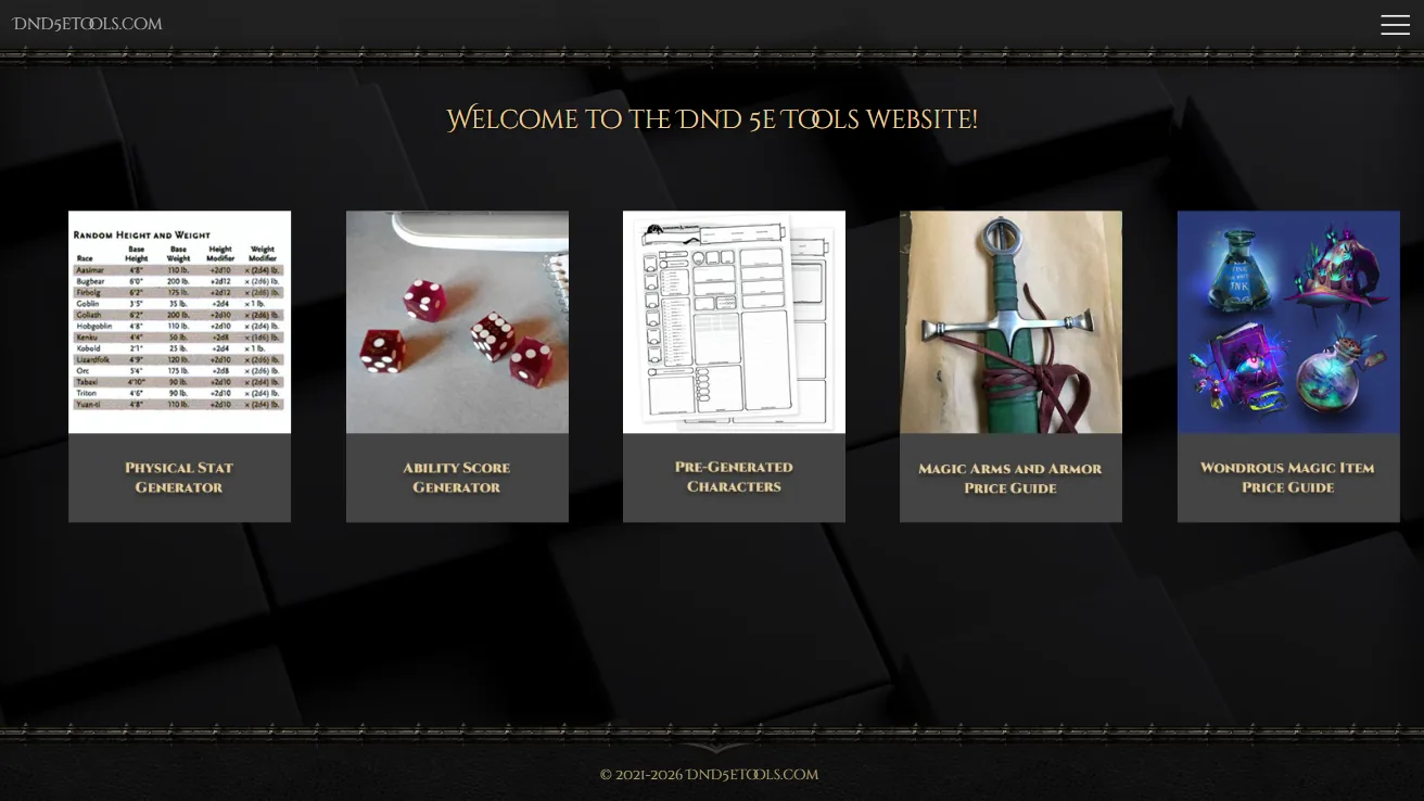 DnD5eTools - D&D Companion Tool