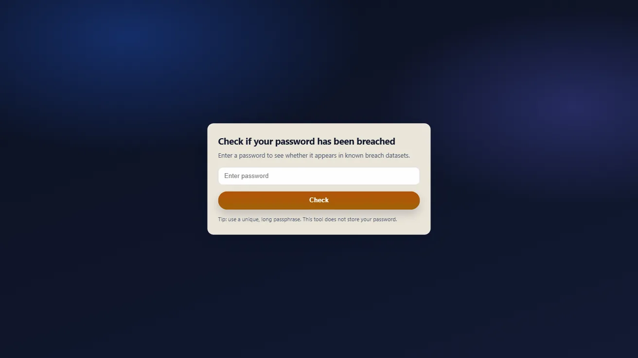 Password Exposure Checker - Security Tool